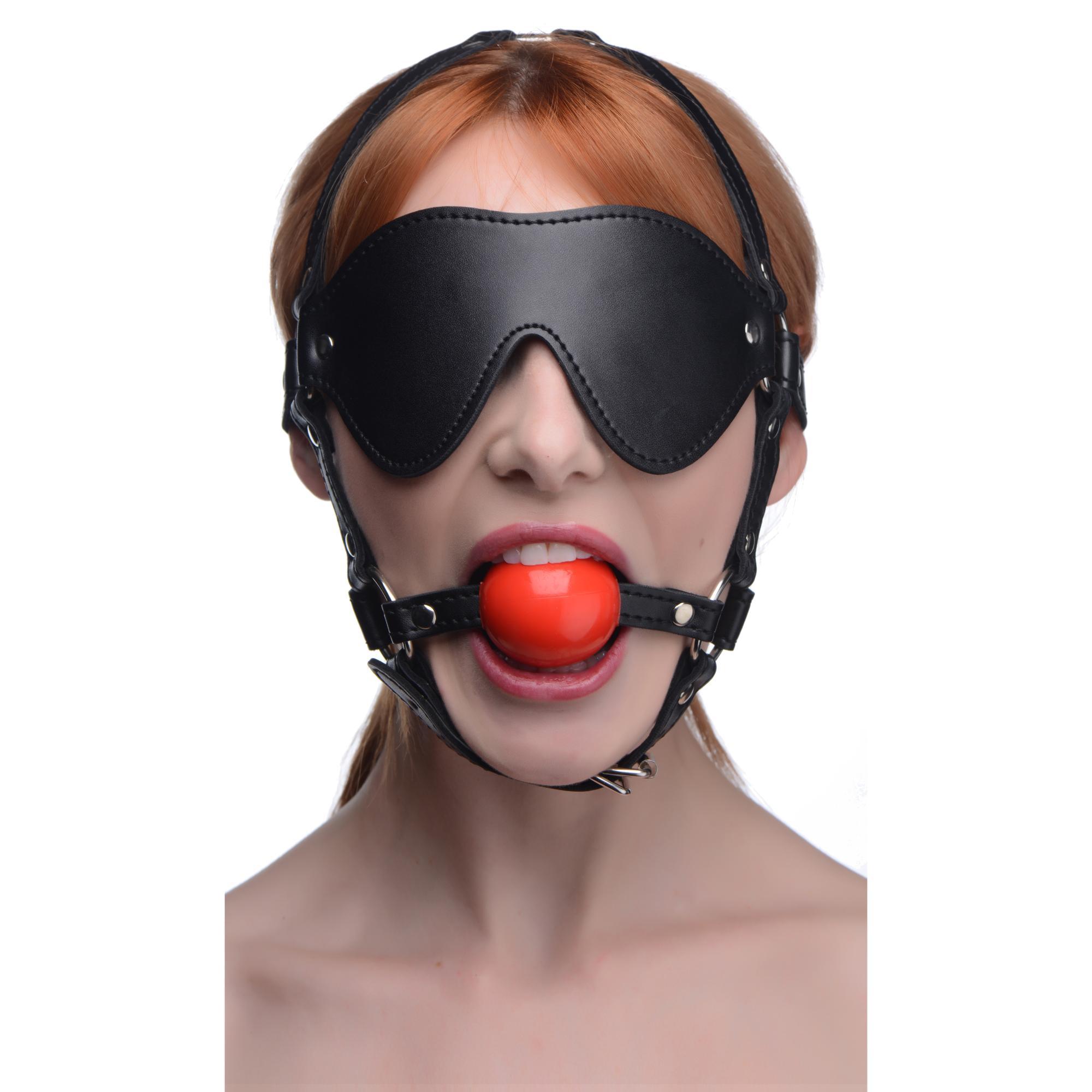 STRICT Blindfold Harness w/ Ball Gag - Buy At Luxury Toy X - Free 3-Day Shipping