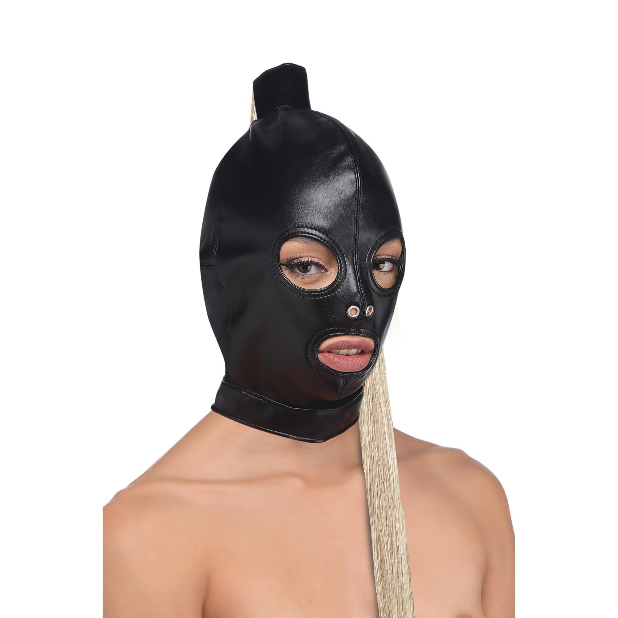 STRICT Blonde Ponytail Bondage Hood - Buy At Luxury Toy X - Free 3-Day Shipping