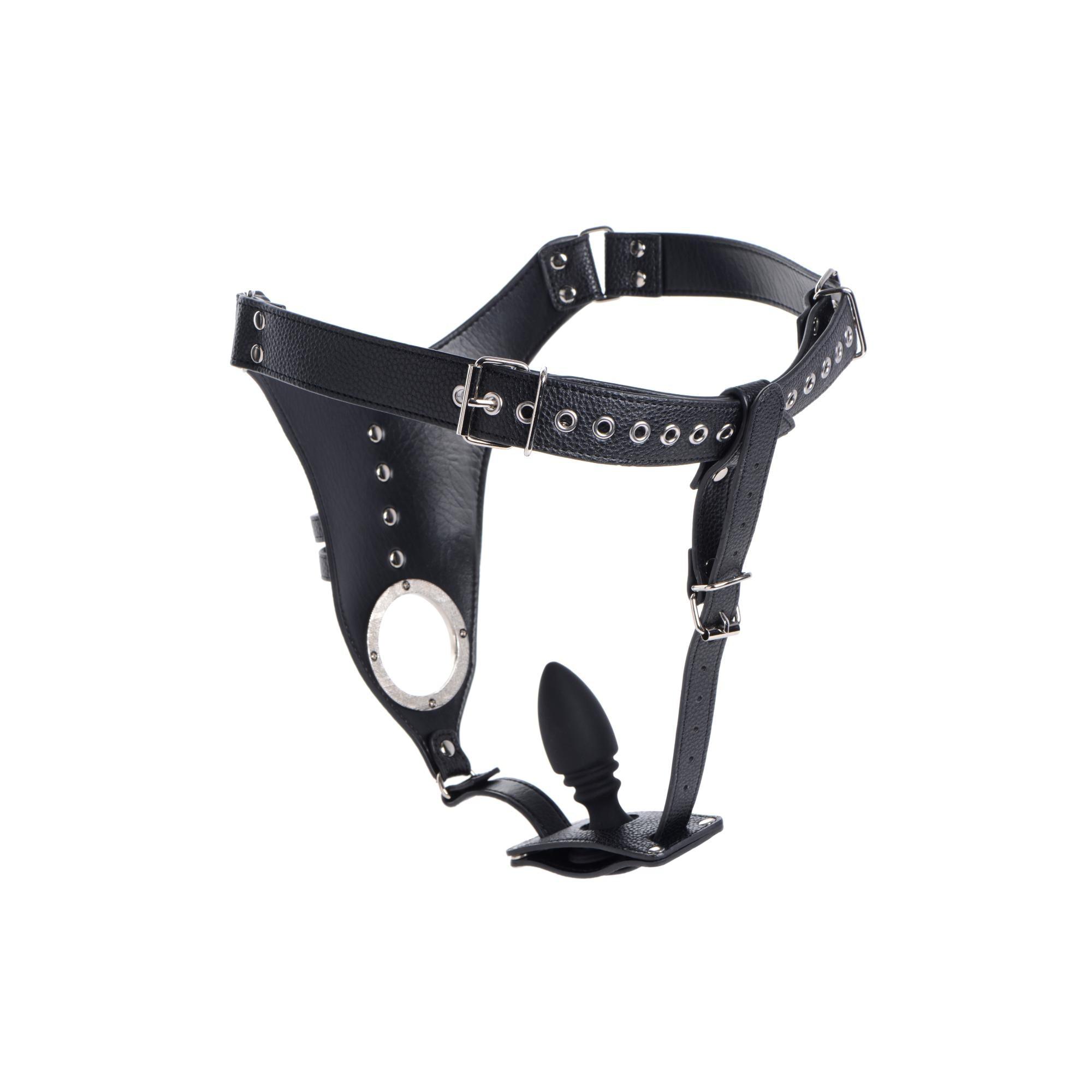 STRICT Male Chastity Harness with Silicone Anal Plug - Buy At Luxury Toy X - Free 3-Day Shipping