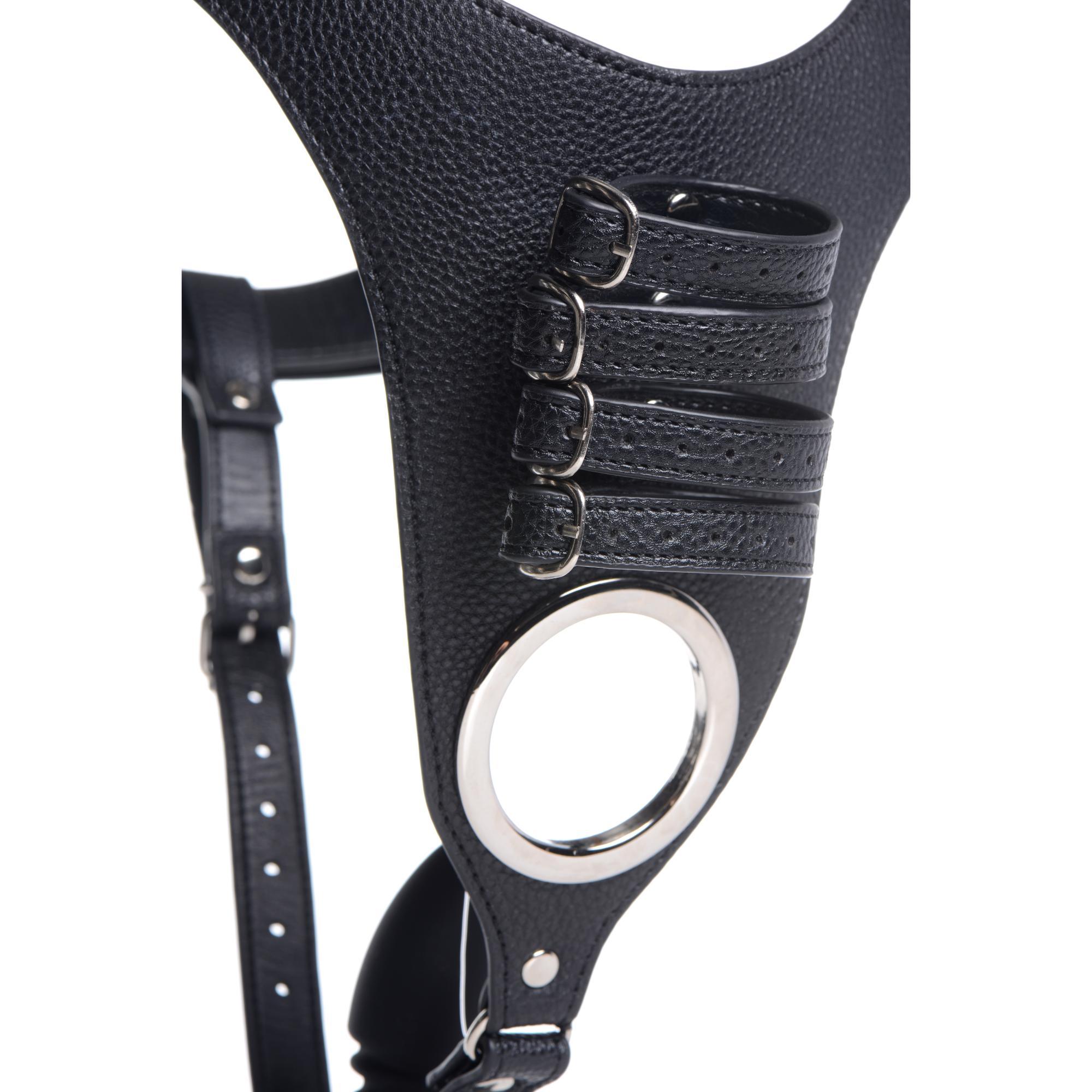 STRICT Male Chastity Harness with Silicone Anal Plug - Buy At Luxury Toy X - Free 3-Day Shipping