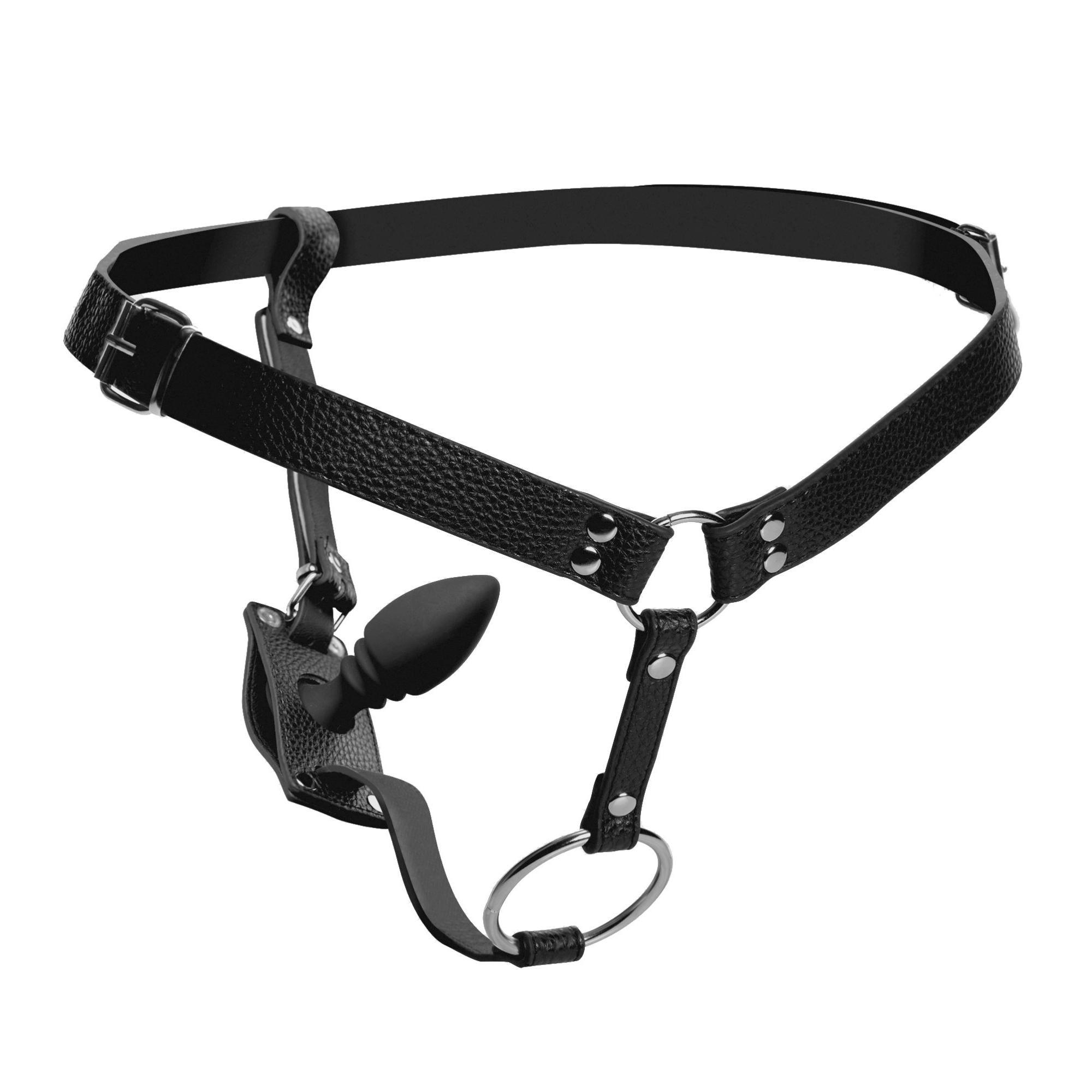 STRICT Male Harness with Silicone Anal Plug - Buy At Luxury Toy X - Free 3-Day Shipping