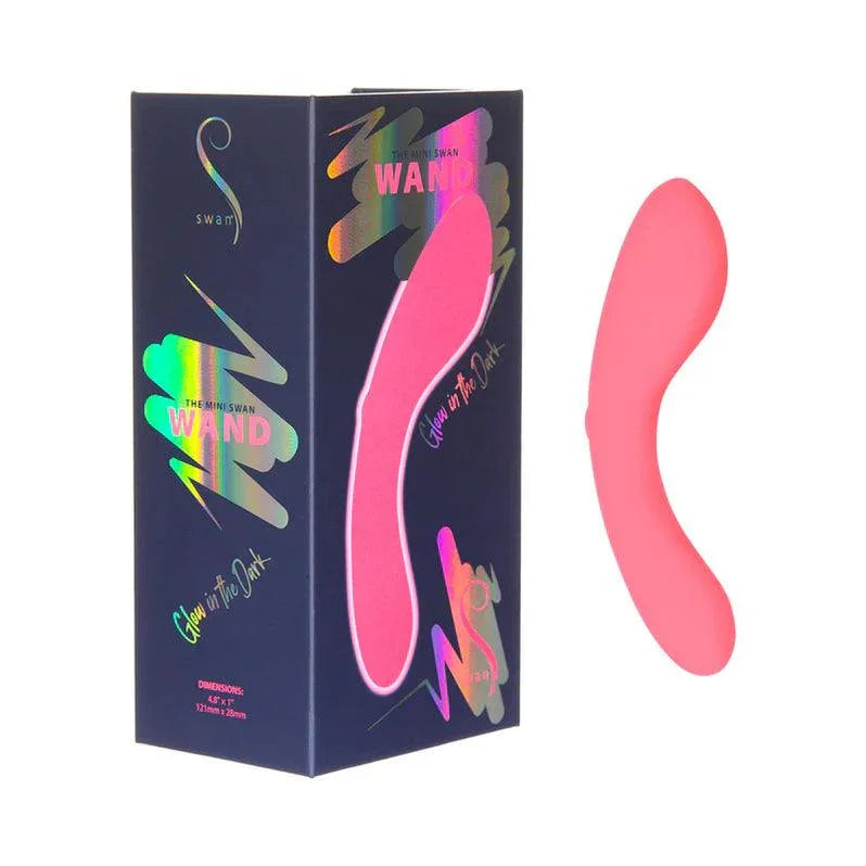 Swan Mini Swan Wand Rechargeable Silicone Glow in the Dark Massager - Buy At Luxury Toy X - Free 3-Day Shipping
