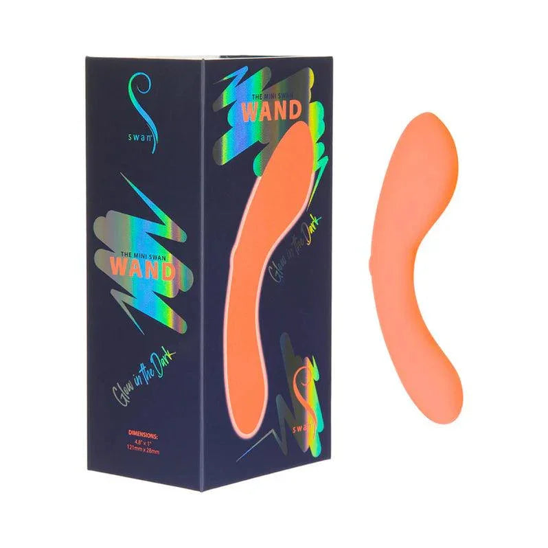 Swan Mini Swan Wand Rechargeable Silicone Glow in the Dark Massager - Buy At Luxury Toy X - Free 3-Day Shipping