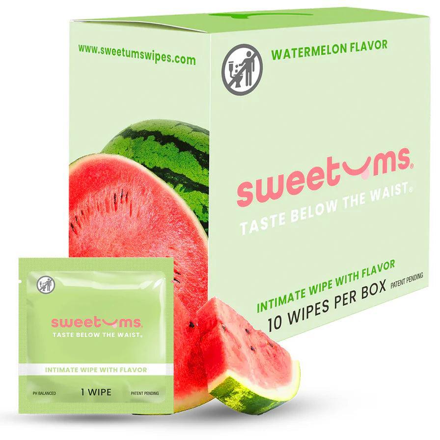 Sweetums Intimate Wipes Watermelon Flavor 10-Pack - Buy At Luxury Toy X - Free 3-Day Shipping