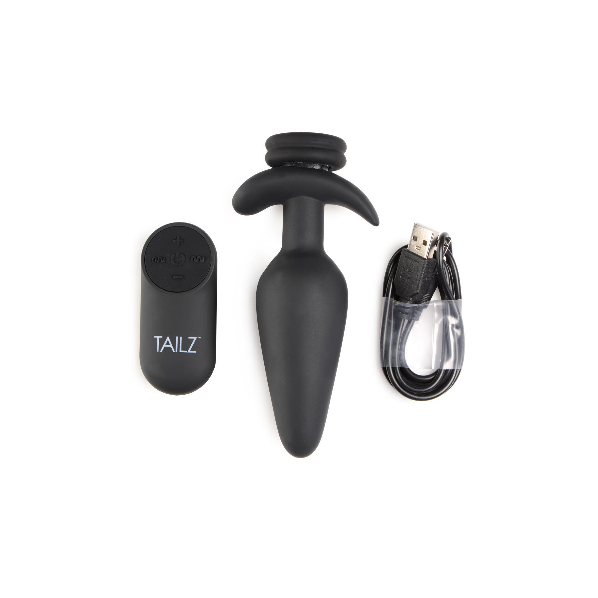 Tailz Snap-On Interchangeable 10X Vibrating Large Silicone Anal Plug with Remote - Buy At Luxury Toy X - Free 3-Day Shipping