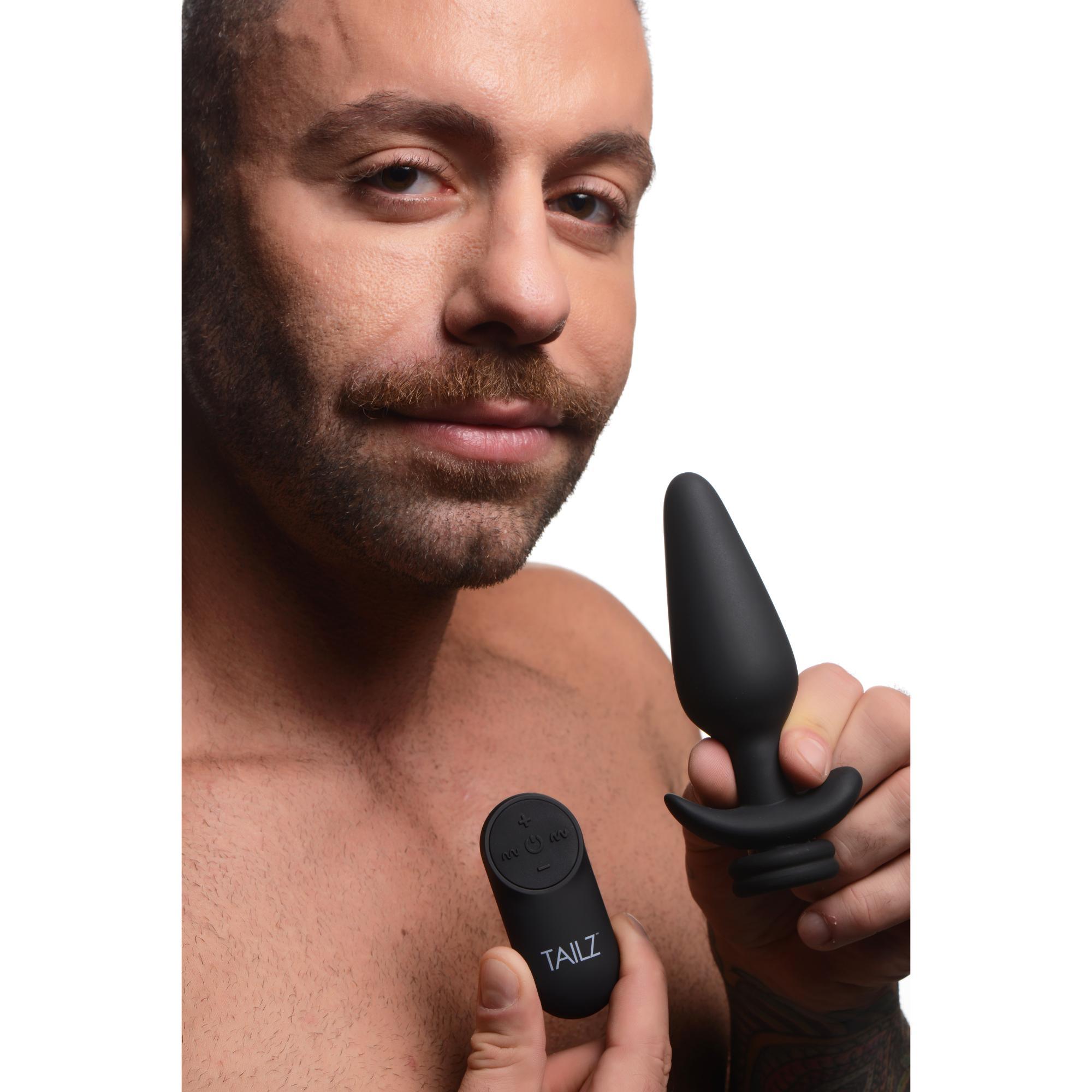 Tailz Snap-On Interchangeable 10X Vibrating Large Silicone Anal Plug with Remote - Buy At Luxury Toy X - Free 3-Day Shipping