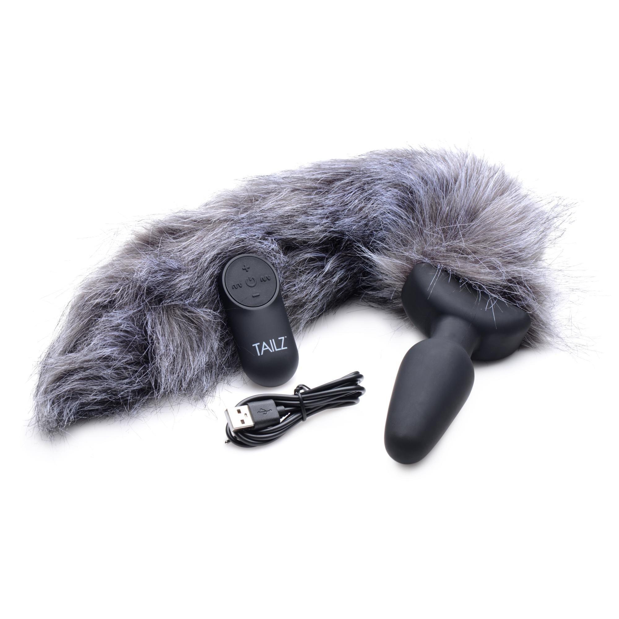 Tailz Vibrating Gray Fox Tail - Buy At Luxury Toy X - Free 3-Day Shipping