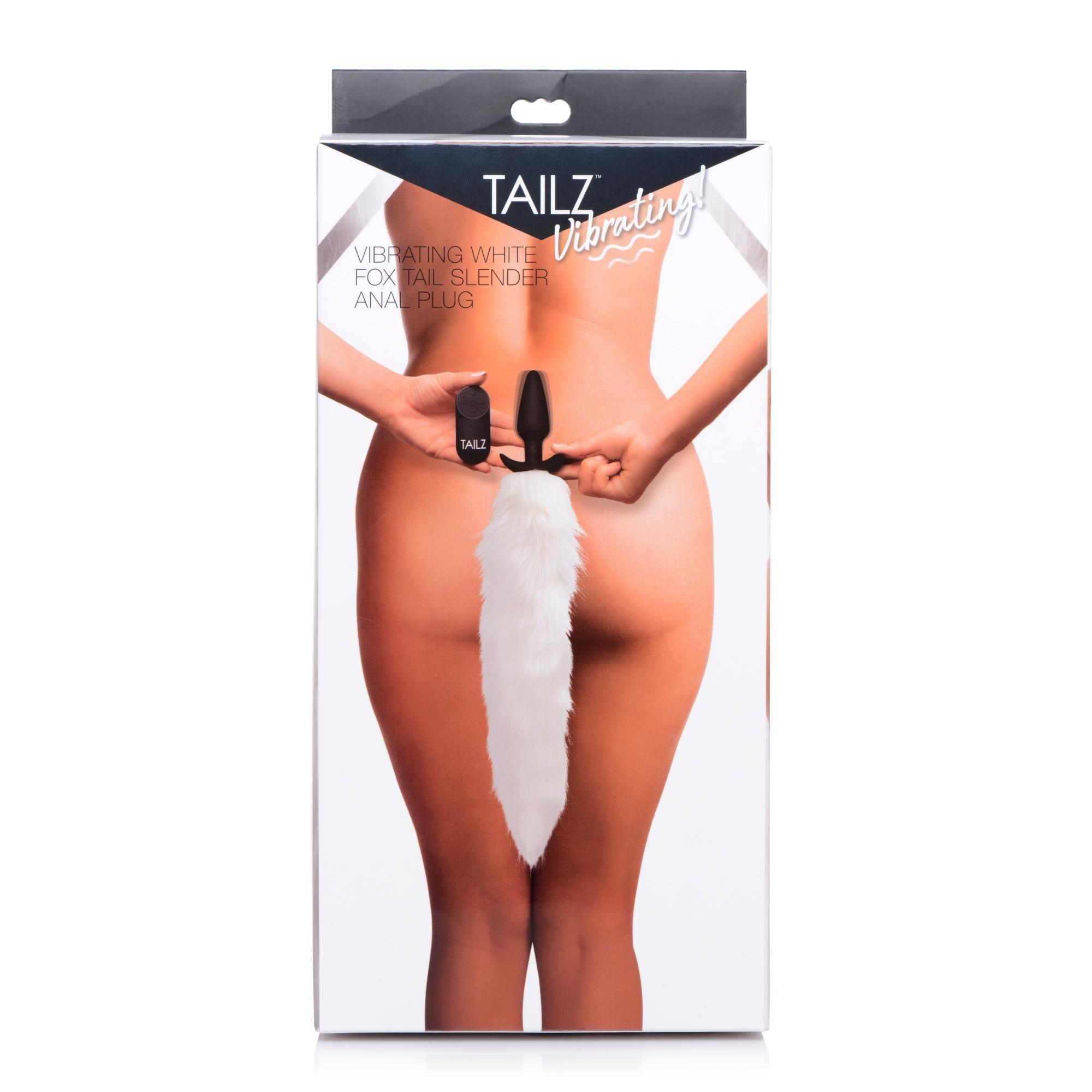 Tailz Vibrating White Fox Tail Slender Anal Plug - Buy At Luxury Toy X - Free 3-Day Shipping