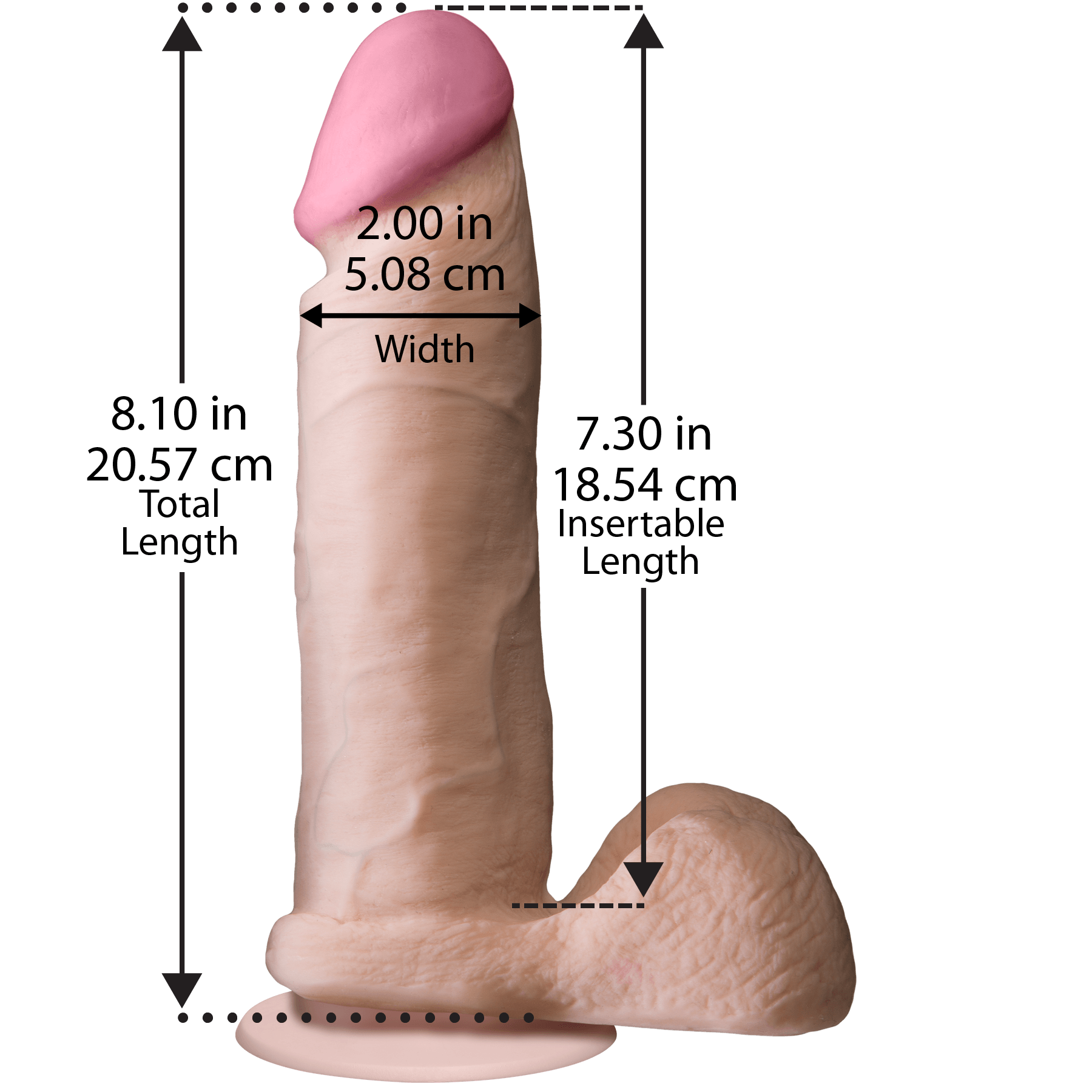 The Realistic Cock - With Removable Vac-U-Lock Suction Cup - ULTRASKYN - 8 Inch (with balls) - Buy At Luxury Toy X - Free 3-Day Shipping