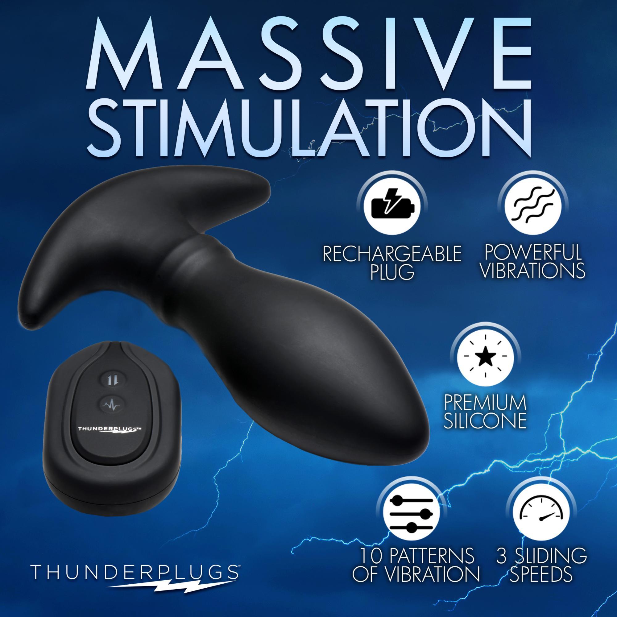 Thunder Plugs Rim Slide 7x Sliding Ring Silicone Rechargeable Butt Plug with Remote Control - Buy At Luxury Toy X - Free 3-Day Shipping