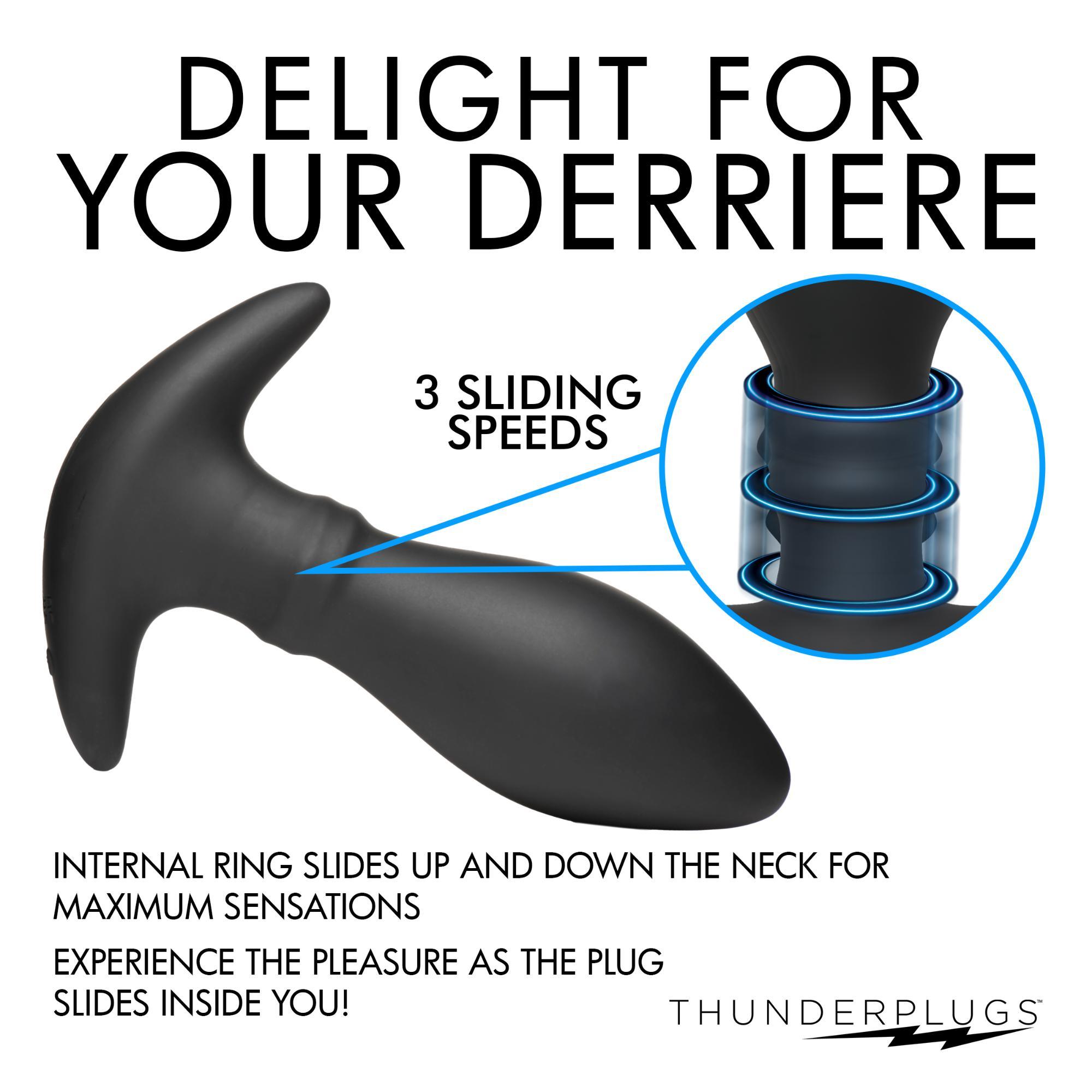 Thunder Plugs Rim Slide 7x Sliding Ring Silicone Rechargeable Butt Plug with Remote Control - Buy At Luxury Toy X - Free 3-Day Shipping