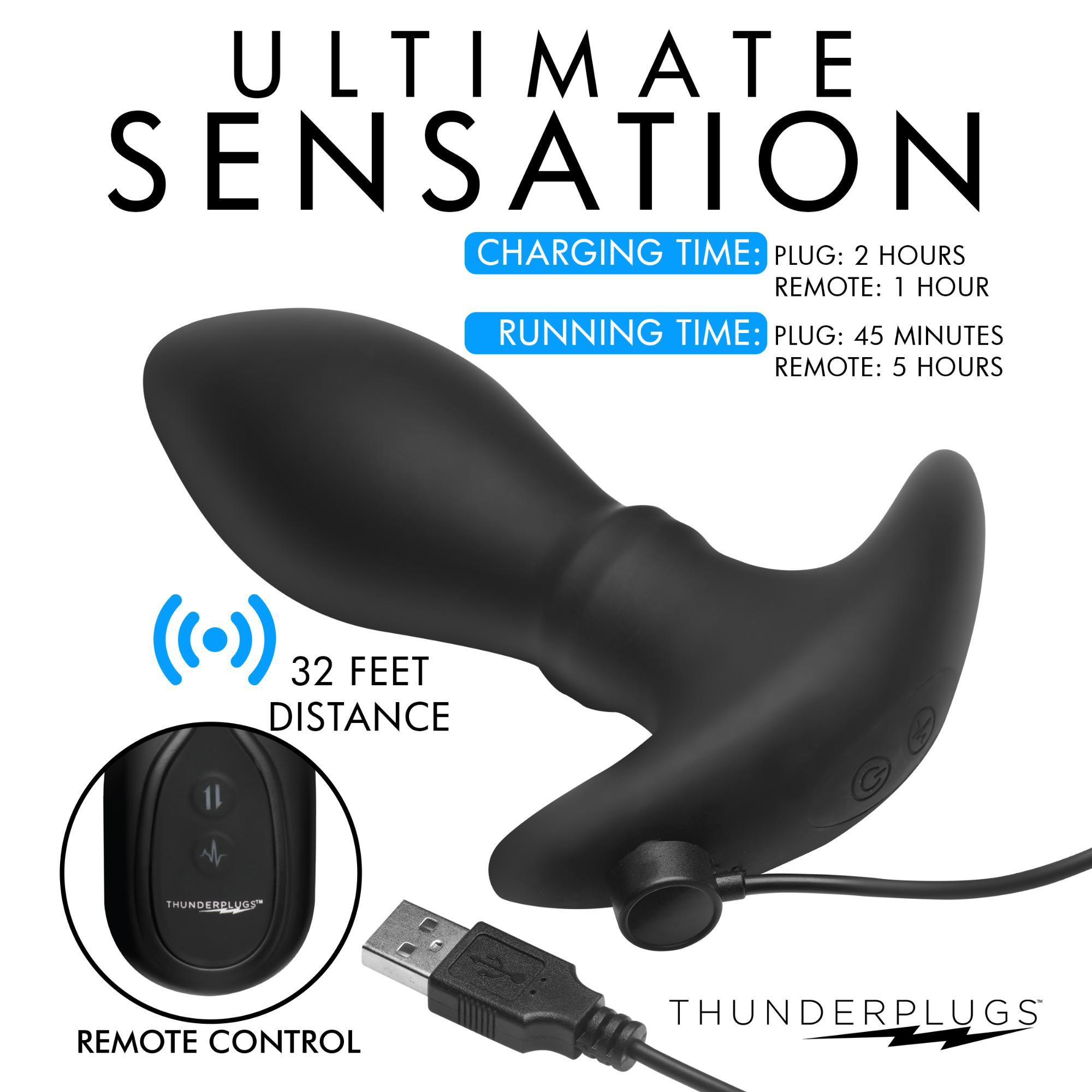 Thunder Plugs Rim Slide 7x Sliding Ring Silicone Rechargeable Butt Plug with Remote Control - Buy At Luxury Toy X - Free 3-Day Shipping