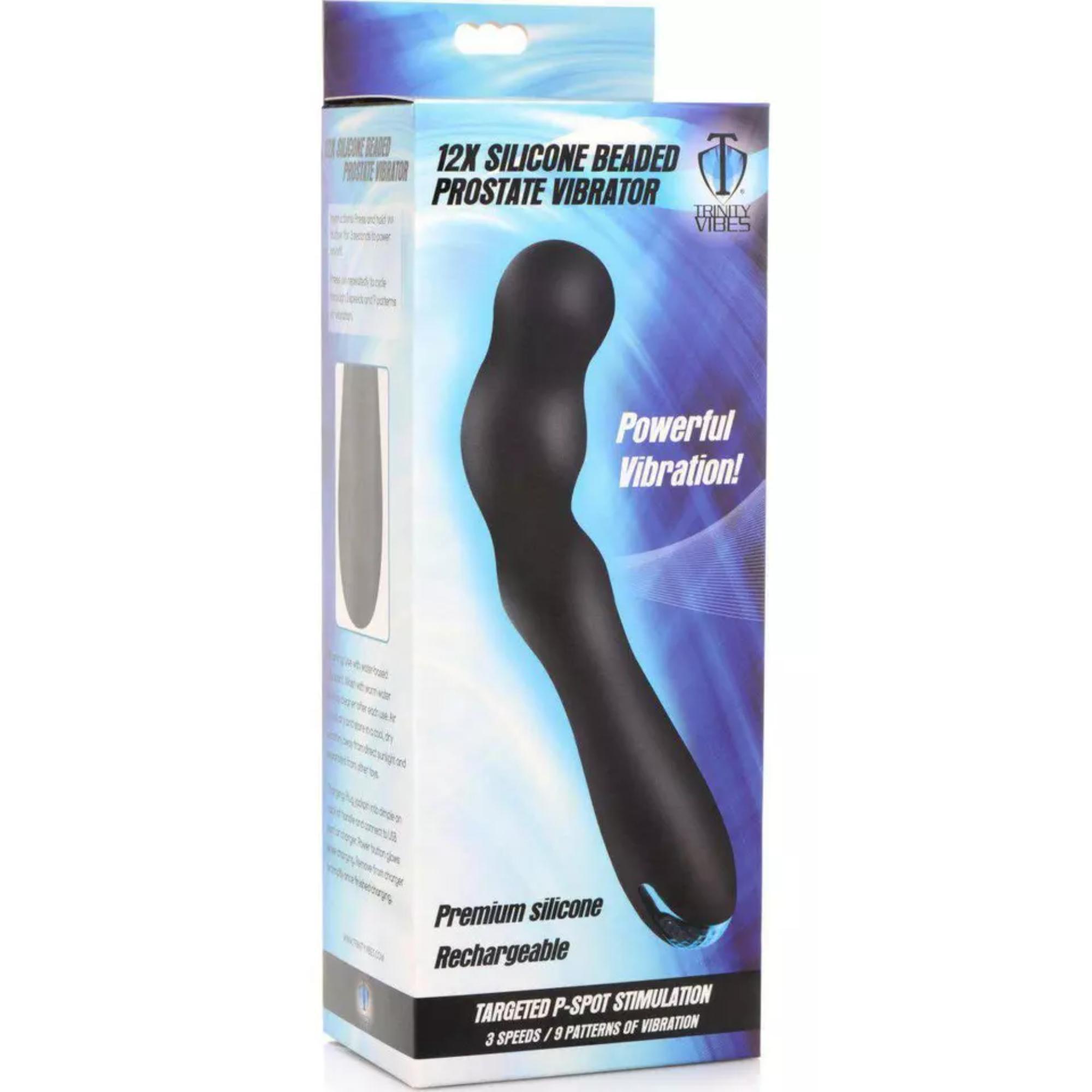 Trinity Men Rechargeable Silicone Beaded Prostate Vibrator - Buy At Luxury Toy X - Free 3-Day Shipping