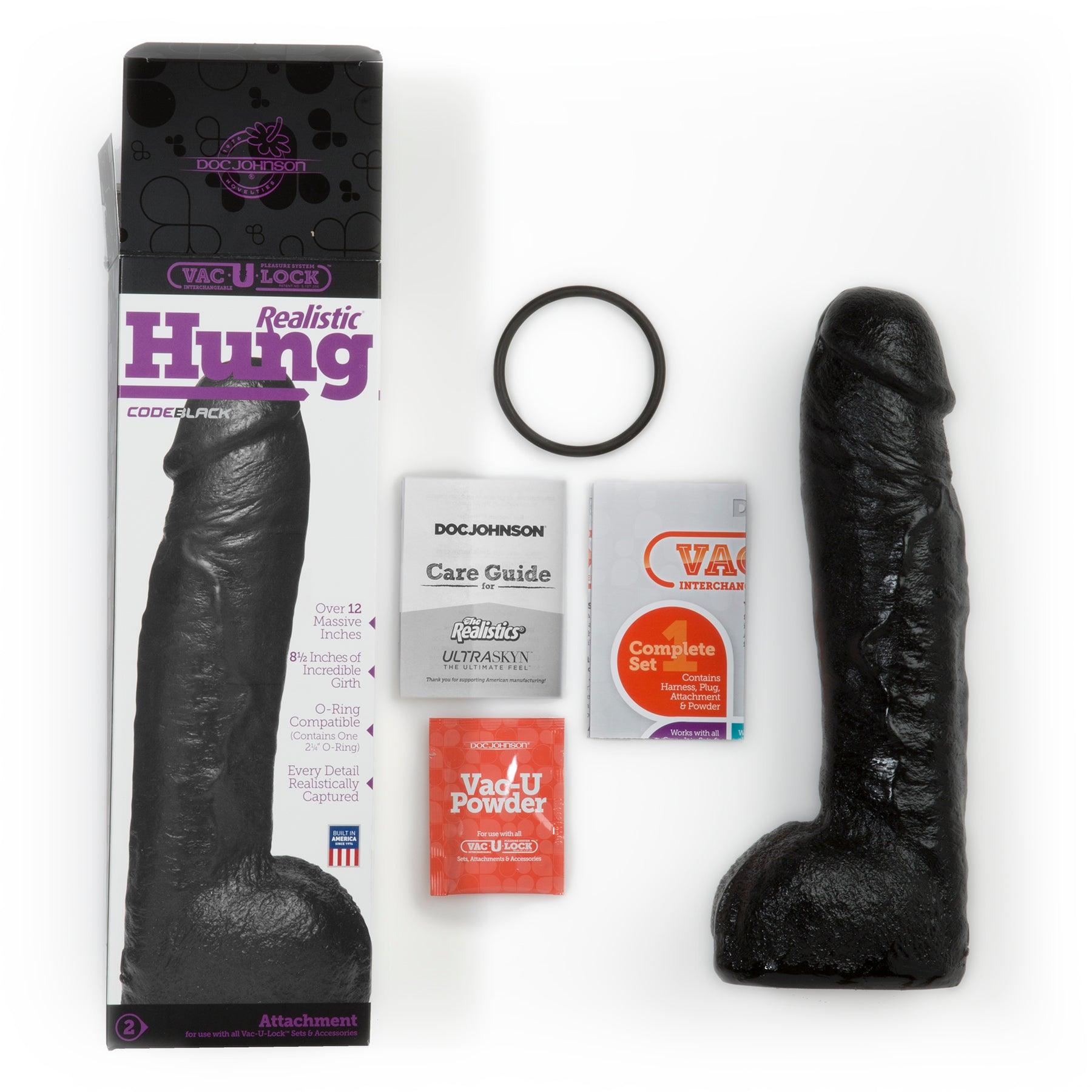 Vac-U-Lock CodeBlack - Realistic® Hung - Buy At Luxury Toy X - Free 3-Day Shipping