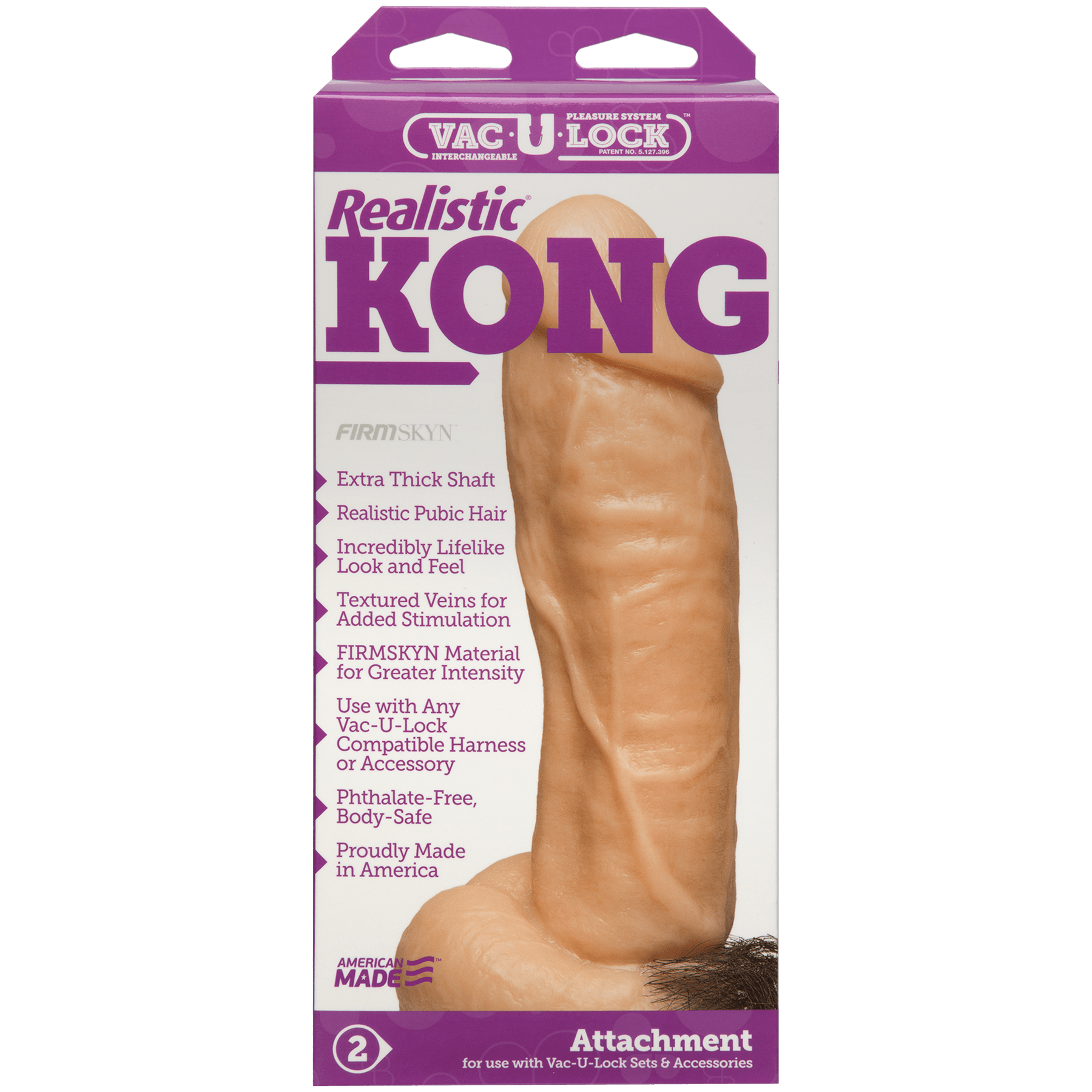 Vac-U-Lock Realistic Kong Firmskyn Dildo 8.5in - Buy At Luxury Toy X - Free 3-Day Shipping