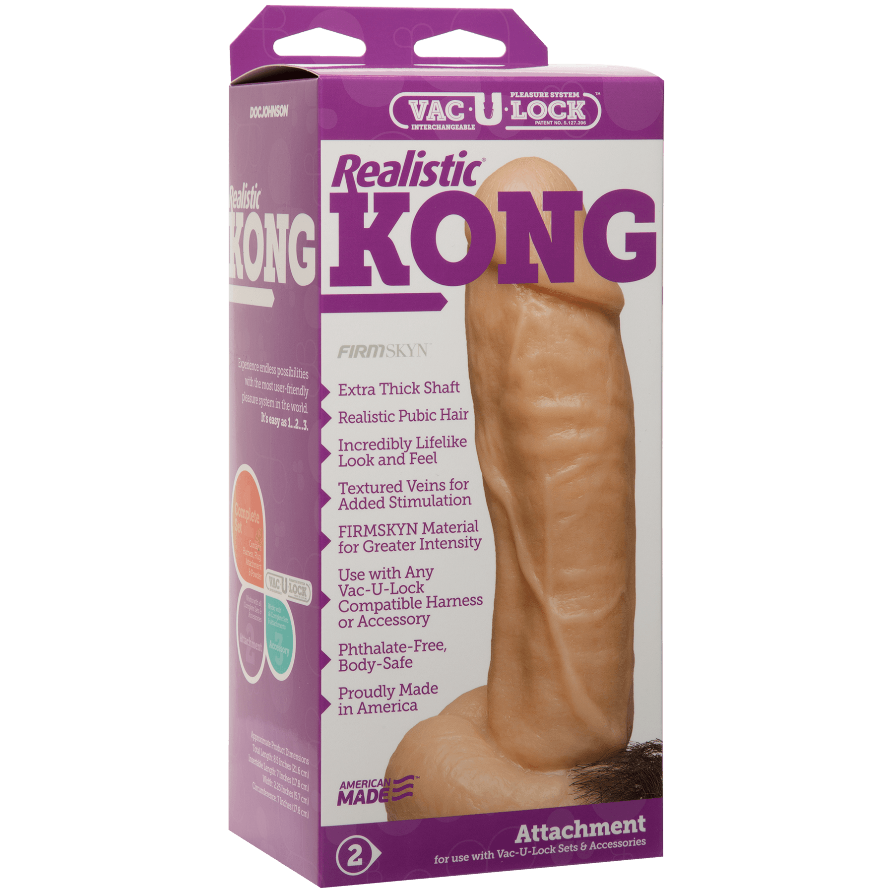 Vac-U-Lock Realistic Kong Firmskyn Dildo 8.5in - Buy At Luxury Toy X - Free 3-Day Shipping