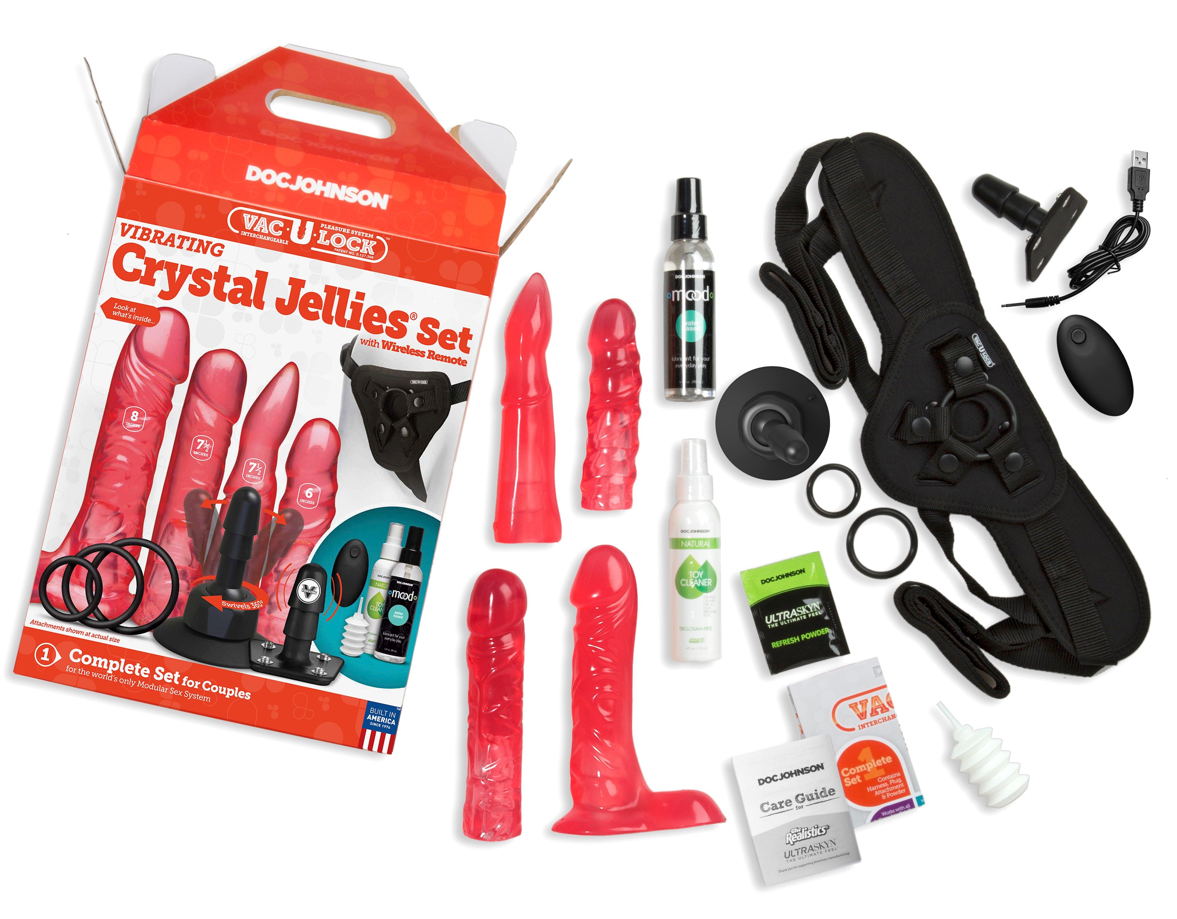 Vac-U-Lock - VIBRATING Crystal Jellies Set with Wireless Remote - Buy At Luxury Toy X - Free 3-Day Shipping