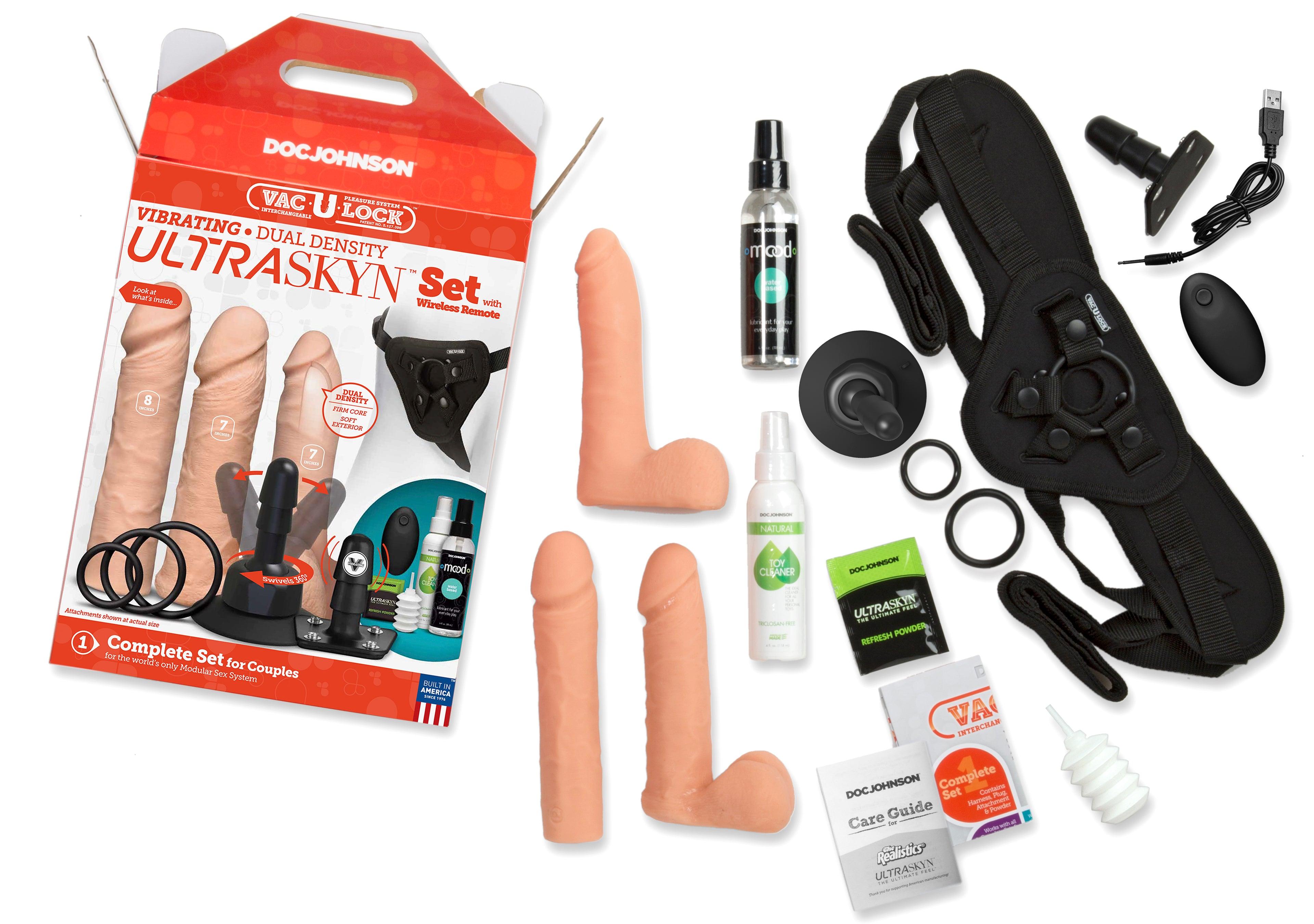 Vac-U-Lock - VIBRATING Dual Density ULTRASKYN Set with Wireless Remote - Buy At Luxury Toy X - Free 3-Day Shipping