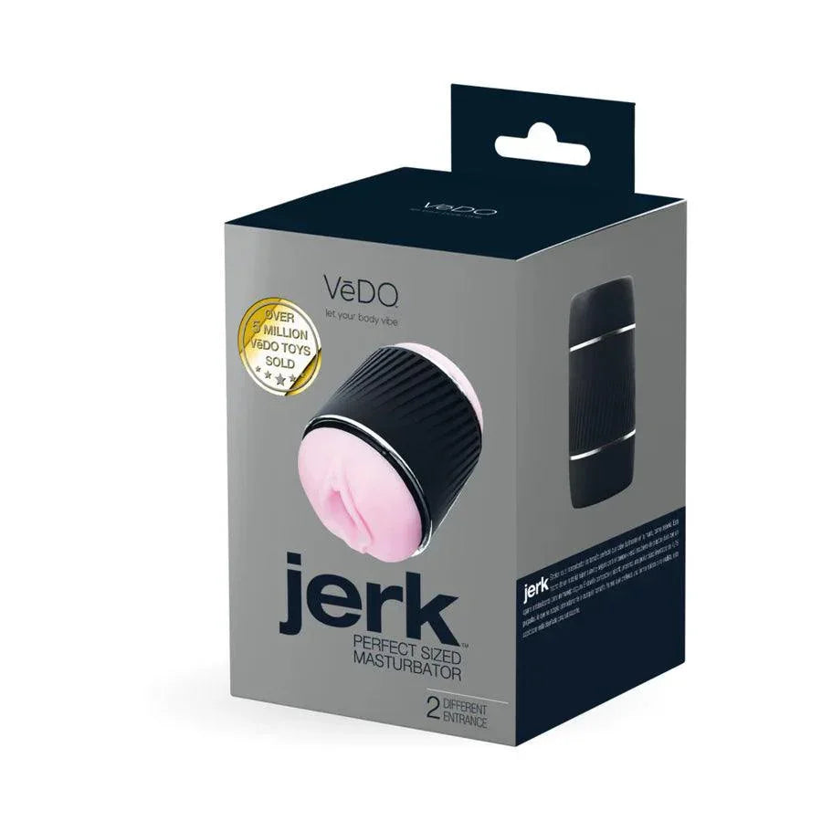 VeDO Jerk Masturbation Sleeve Black with Pink Sleeve VeDO Jerk Masturbation Sleeve Black with Pink Sleeve