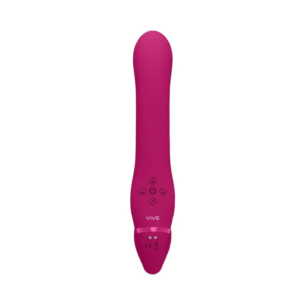 VIVE AI Rechargeable Dual Vibrating & Air Wave Tickler Silicone Strapless Strapon - Buy At Luxury Toy X - Free 3-Day Shipping