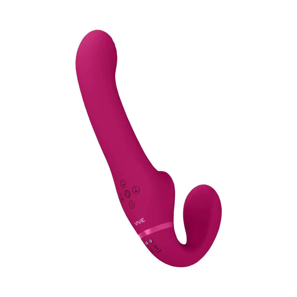VIVE AI Rechargeable Dual Vibrating & Air Wave Tickler Silicone Strapless Strapon - Buy At Luxury Toy X - Free 3-Day Shipping