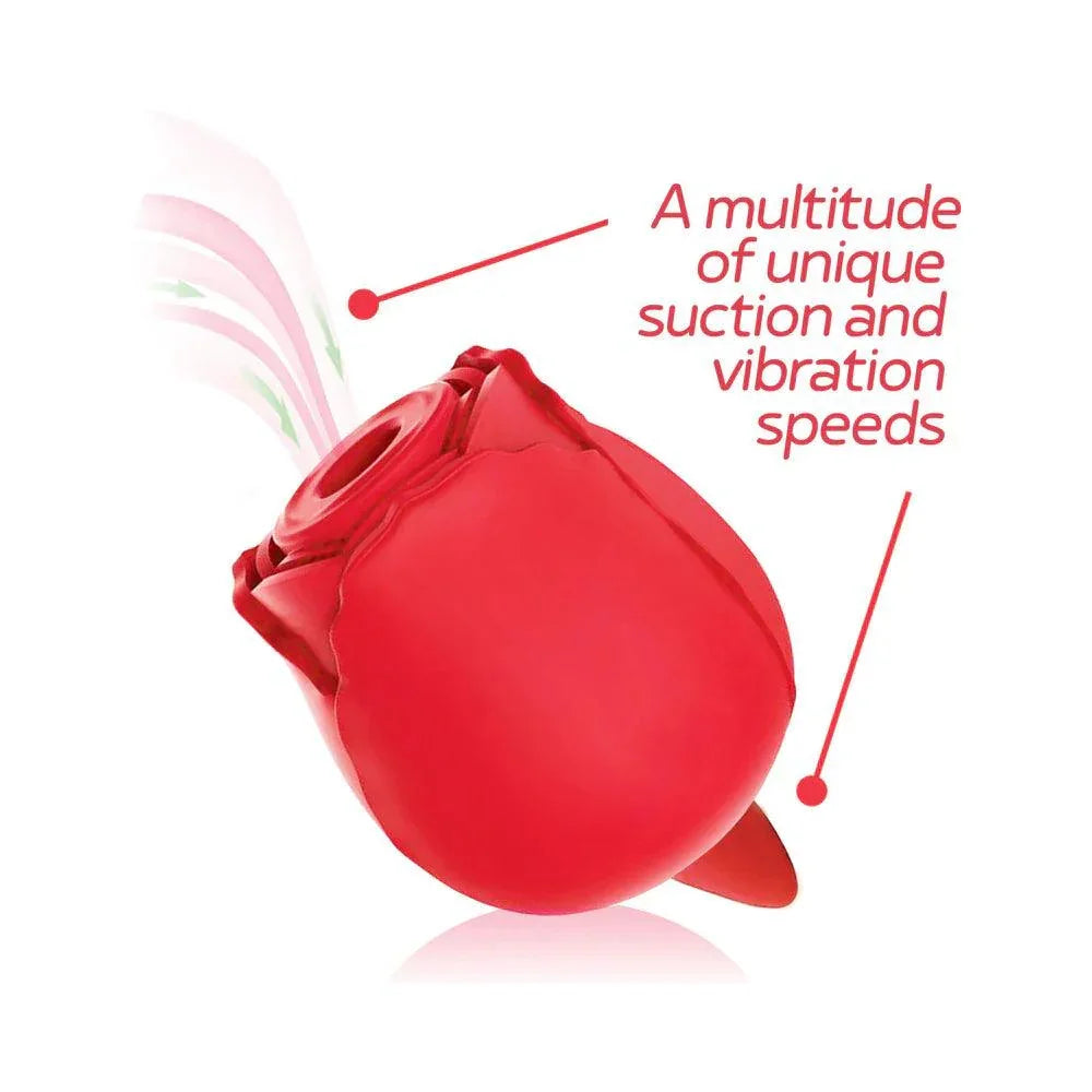 Wild Rose & Tongue Rechargeable Silicone Clitoral Stimulator with Suction - Buy At Luxury Toy X - Free 3-Day Shipping