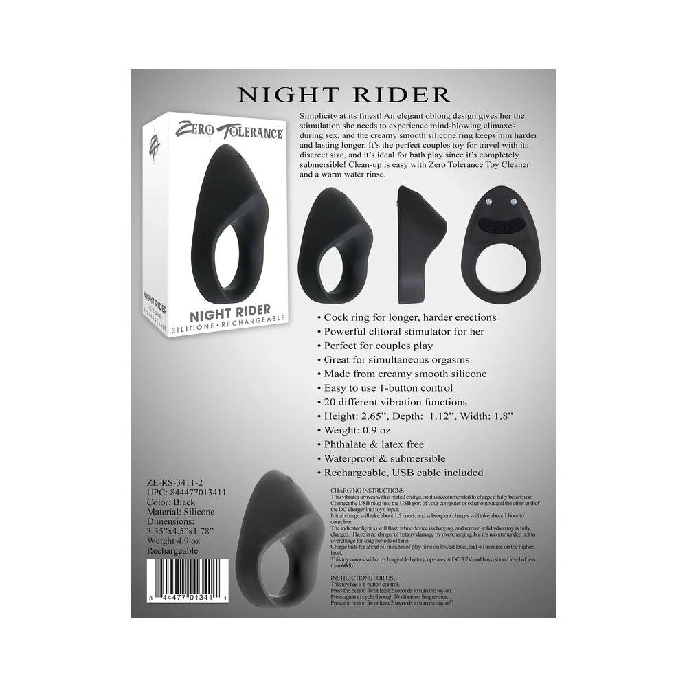 Zero Tolerance Night Rider Rechargeable Vibrating Silicone Cockring - Buy At Luxury Toy X - Free 3-Day Shipping