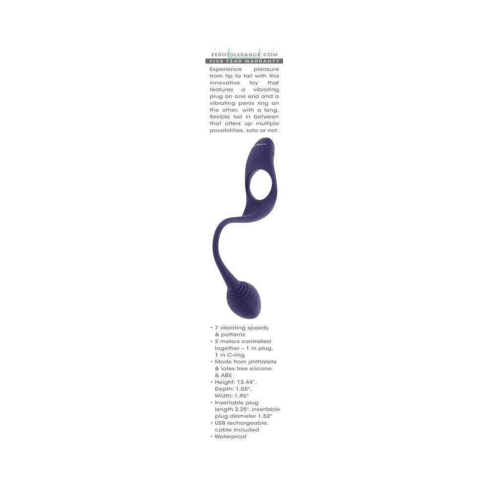 Zero Tolerance Tip to Tail Rechargeable Silicone Cock Ring with Anal Plug - Buy At Luxury Toy X - Free 3-Day Shipping