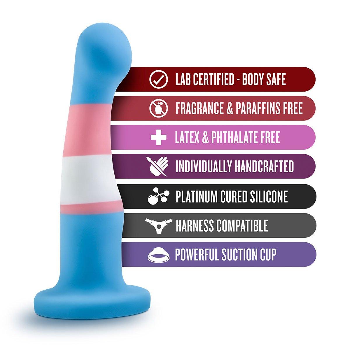 Avant Pride P2 True Blue 6-Inch Silicone Dildo - Buy At Luxury Toy X - Free 3-Day Shipping