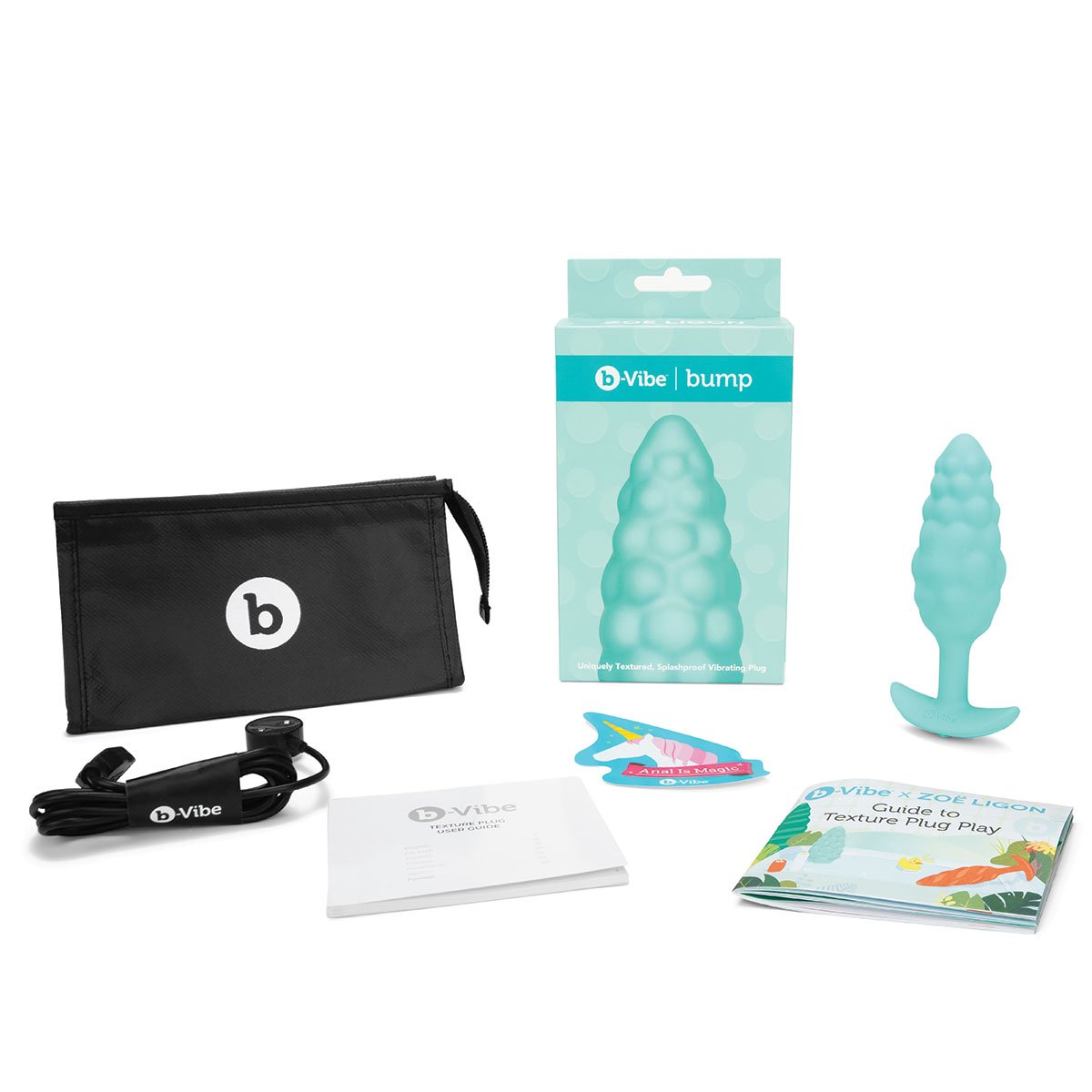 B-Vibe Texture Plug Bump Aqua SM - Buy At Luxury Toy X - Free 3-Day Shipping