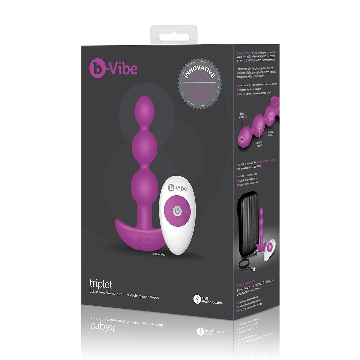 B-Vibe Triplet Beads - Buy At Luxury Toy X - Free 3-Day Shipping