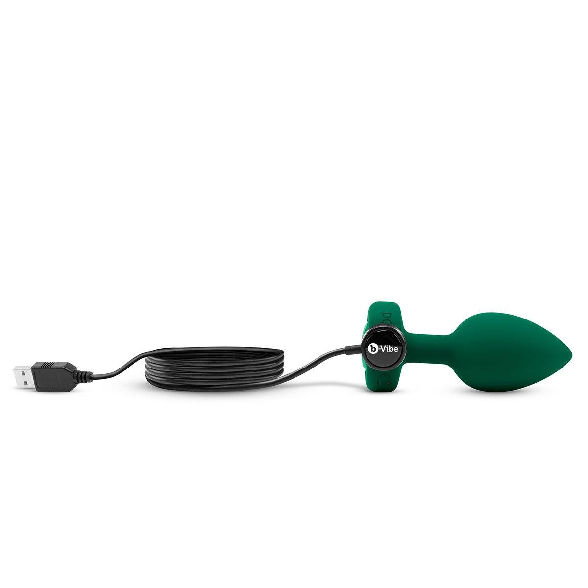 B-Vibe Vibrating Jewel Plug Medium/Large - Emerald - Buy At Luxury Toy X - Free 3-Day Shipping