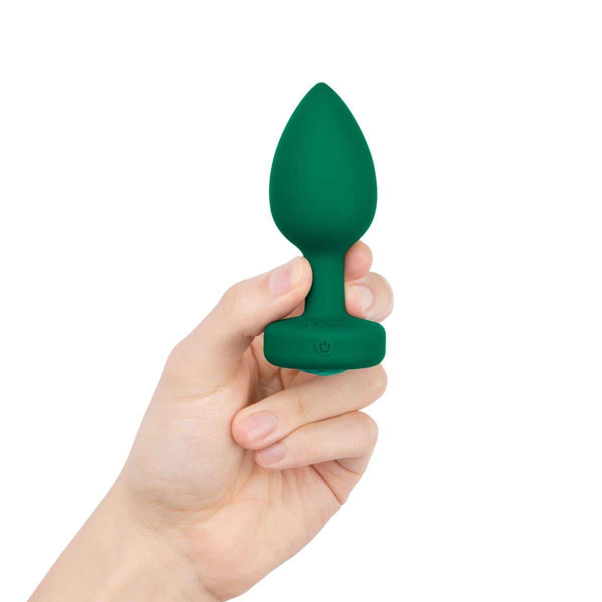 B-Vibe Vibrating Jewel Plug Medium/Large - Emerald - Buy At Luxury Toy X - Free 3-Day Shipping