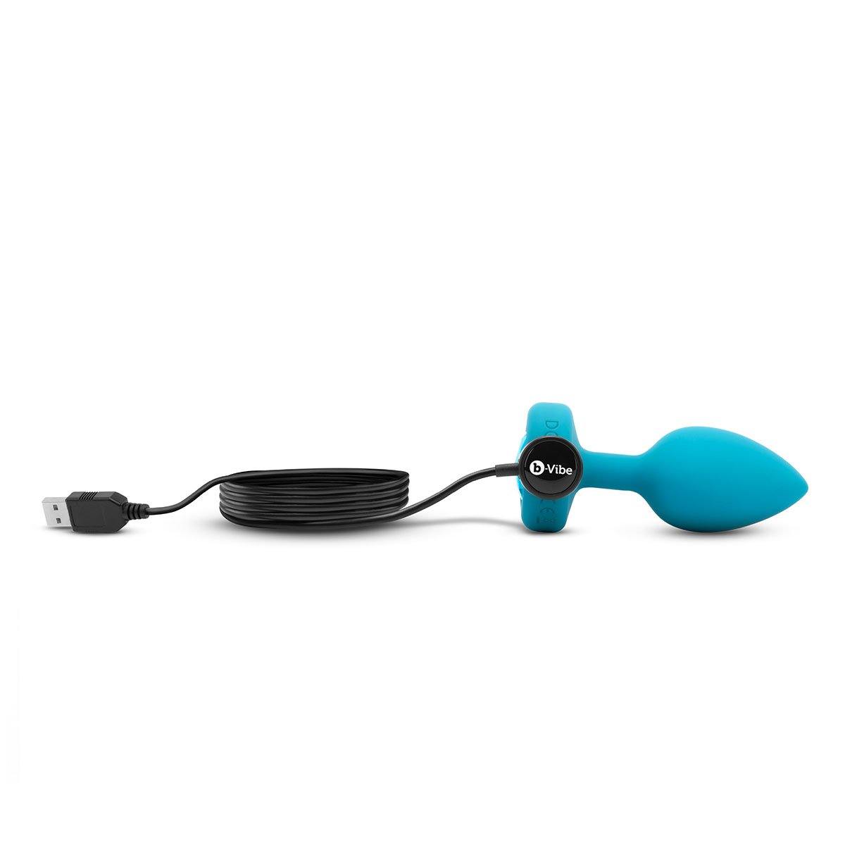 B-Vibe Vibrating Jewel Plug Small/Medium - Aqua - Buy At Luxury Toy X - Free 3-Day Shipping