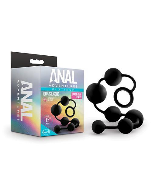 Blush Anal Adventures Platinum Silicone Anal Beads - Large Black - Buy At Luxury Toy X - Free 3-Day Shipping