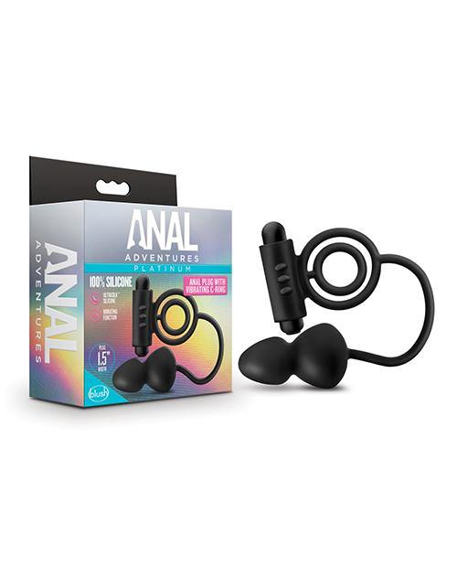 Blush Anal Adventures Platinum Silicone Anal Plug With Vibrating C Ring - Black - Buy At Luxury Toy X - Free 3-Day Shipping