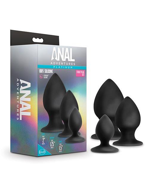 Blush Anal Adventures Platinum Silicone Anal Stout Plug Kit - Black - Buy At Luxury Toy X - Free 3-Day Shipping