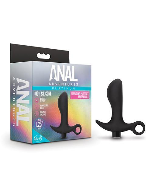 Blush Anal Adventures Platinum Silicone Vibrating Prostate Massager 01 - Black - Buy At Luxury Toy X - Free 3-Day Shipping