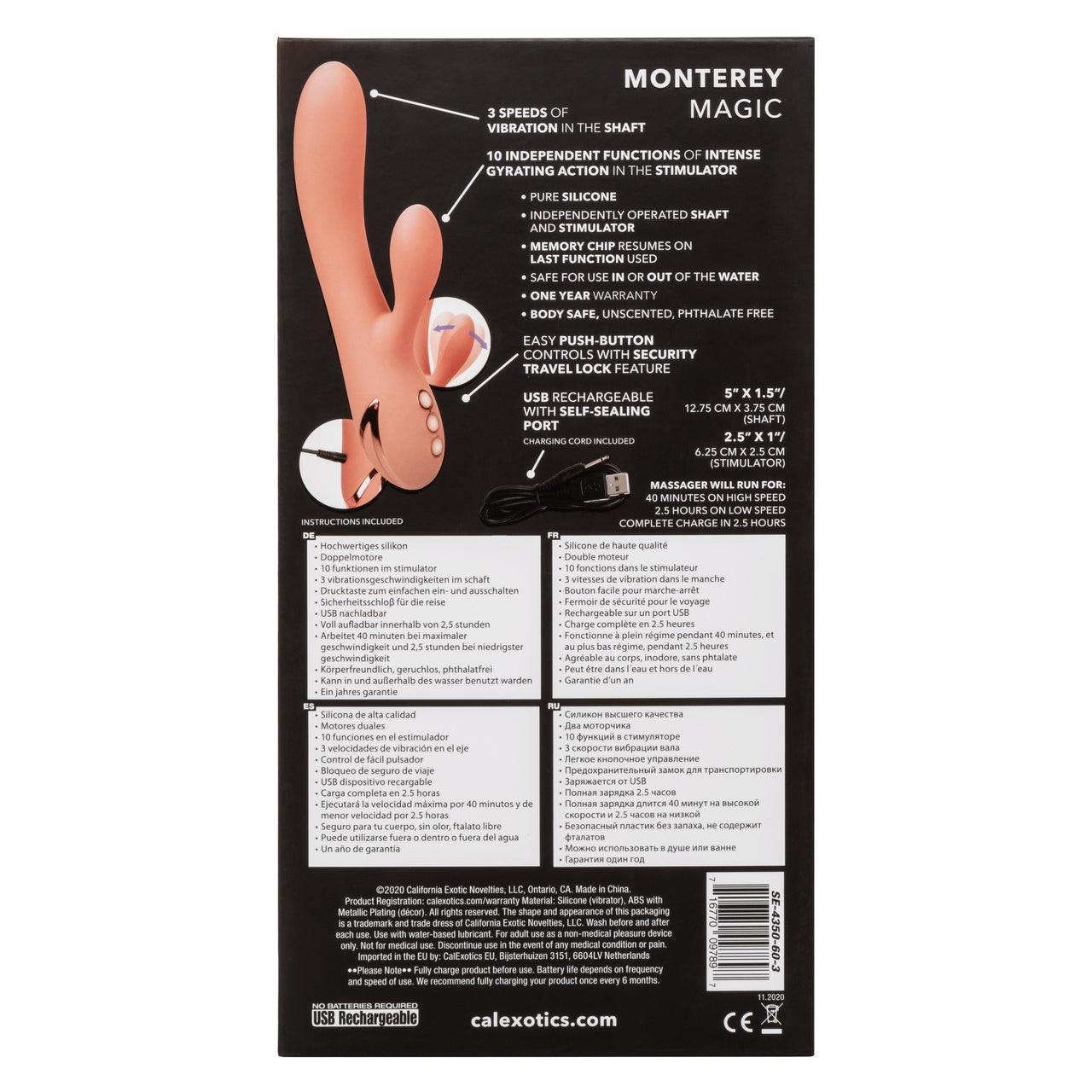 California Dreaming Monterey Magic Silicone Rechargeable Rabbit Vibrator - Buy At Luxury Toy X - Free 3-Day Shipping