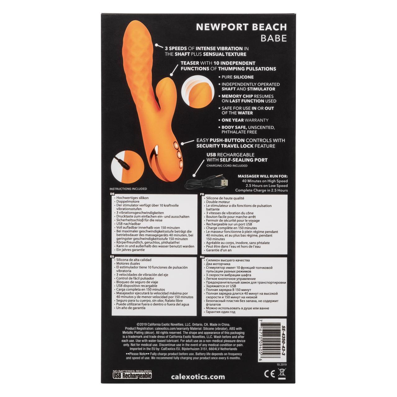California Dreaming Newport Beach Babe Rechargeable Silicone Thumping Vibrator - Buy At Luxury Toy X - Free 3-Day Shipping
