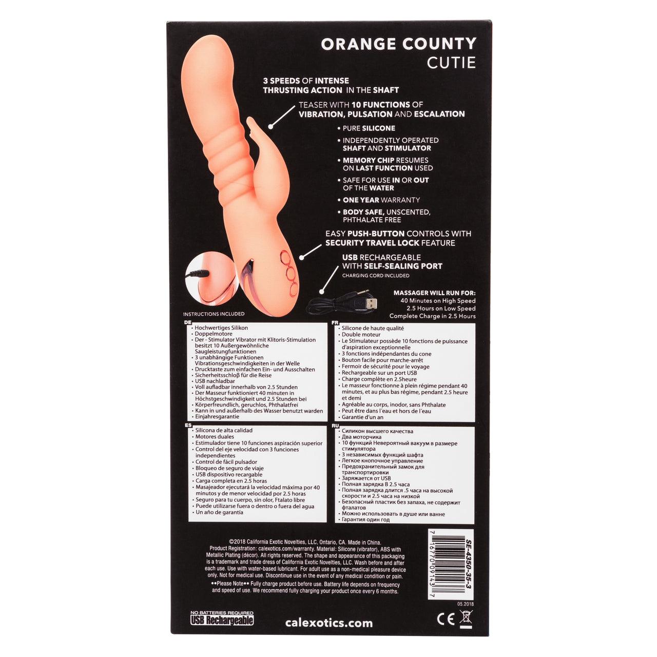 California Dreaming Orange County Cutie Rechargeable Silicone Vibrator - Buy At Luxury Toy X - Free 3-Day Shipping