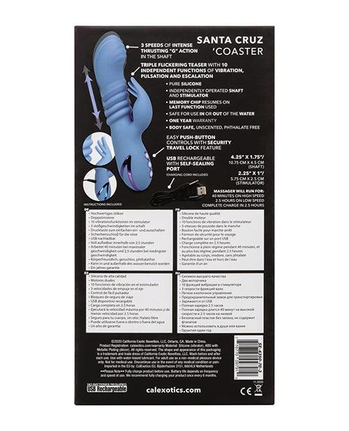 California Dreaming Santa Cruz Coaster Silicone Rechargeable Rabbit Vibrator - Buy At Luxury Toy X - Free 3-Day Shipping