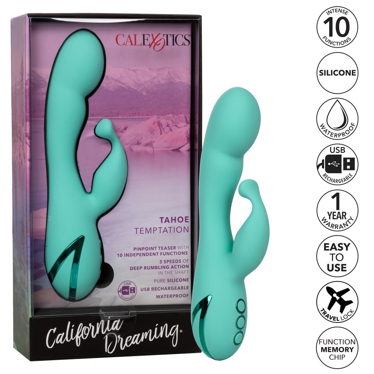 California Dreaming Tahoe Temptation Silicone Rechargeable Rabbit Vibrator - Buy At Luxury Toy X - Free 3-Day Shipping