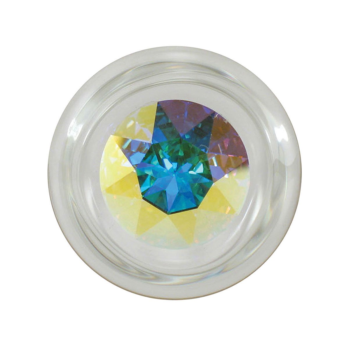 Crystal Delights Small Clear Plug - Aurora Borealis - Buy At Luxury Toy X - Free 3-Day Shipping