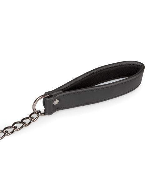 Easy Toys Faux Leather Collar W-nipple Chains - Black - Buy At Luxury Toy X - Free 3-Day Shipping