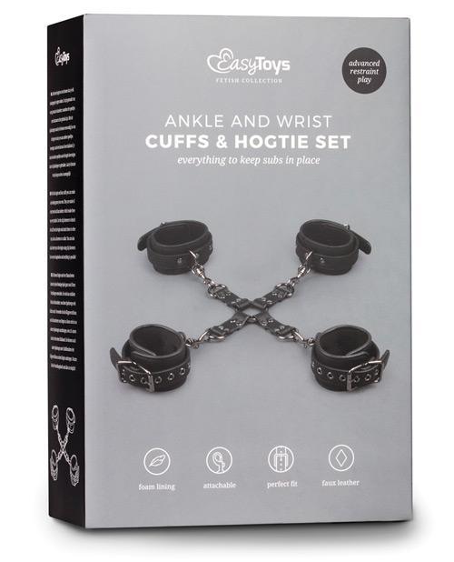 Easy Toys Faux Leather Hogtie With Hand & Ankle Cuffs - Buy At Luxury Toy X - Free 3-Day Shipping