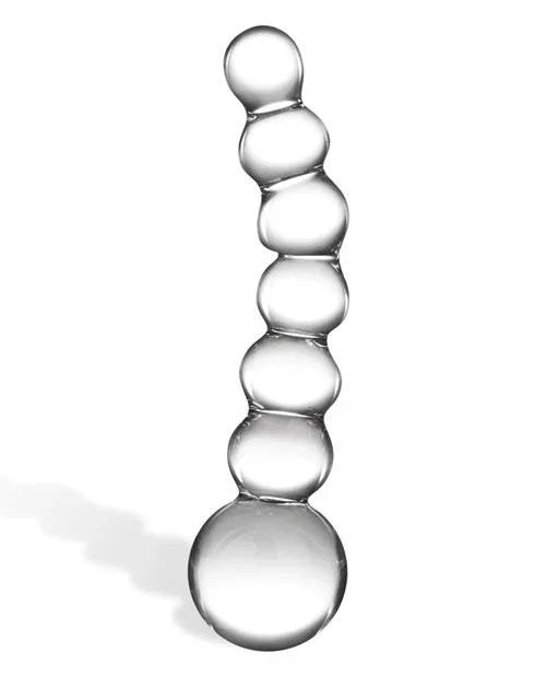 Curved Glass Beaded Dildo