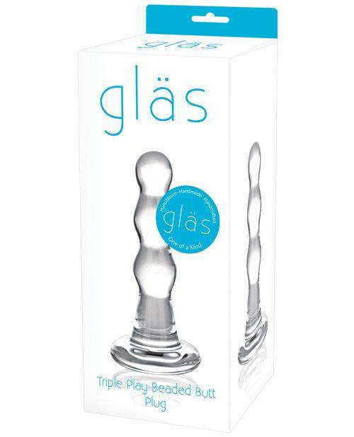 Glas Triple Play Beaded Butt Plug - Buy At Luxury Toy X - Free 3-Day Shipping