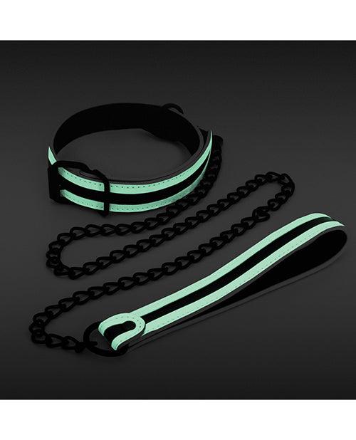 Glo Bondage Collar & Leash - Glow In The Dark - Buy At Luxury Toy X - Free 3-Day Shipping