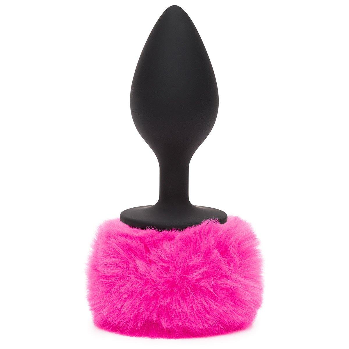 Happy Rabbit Butt Plug Black-Pink Tail Large - Buy At Luxury Toy X - Free 3-Day Shipping